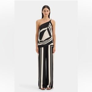 Brand New - SIR Black and White Wide-Leg Pants